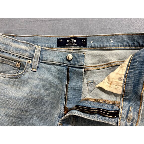 Hollister California Women's Athletic Skinny Jeans Advanced Stretch Blue W34/L32 - Picture 4 of 9